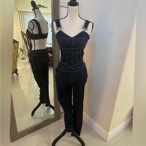 Dark Blue Denim Jumpsuit